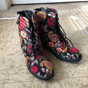 JustFab embroidered boots